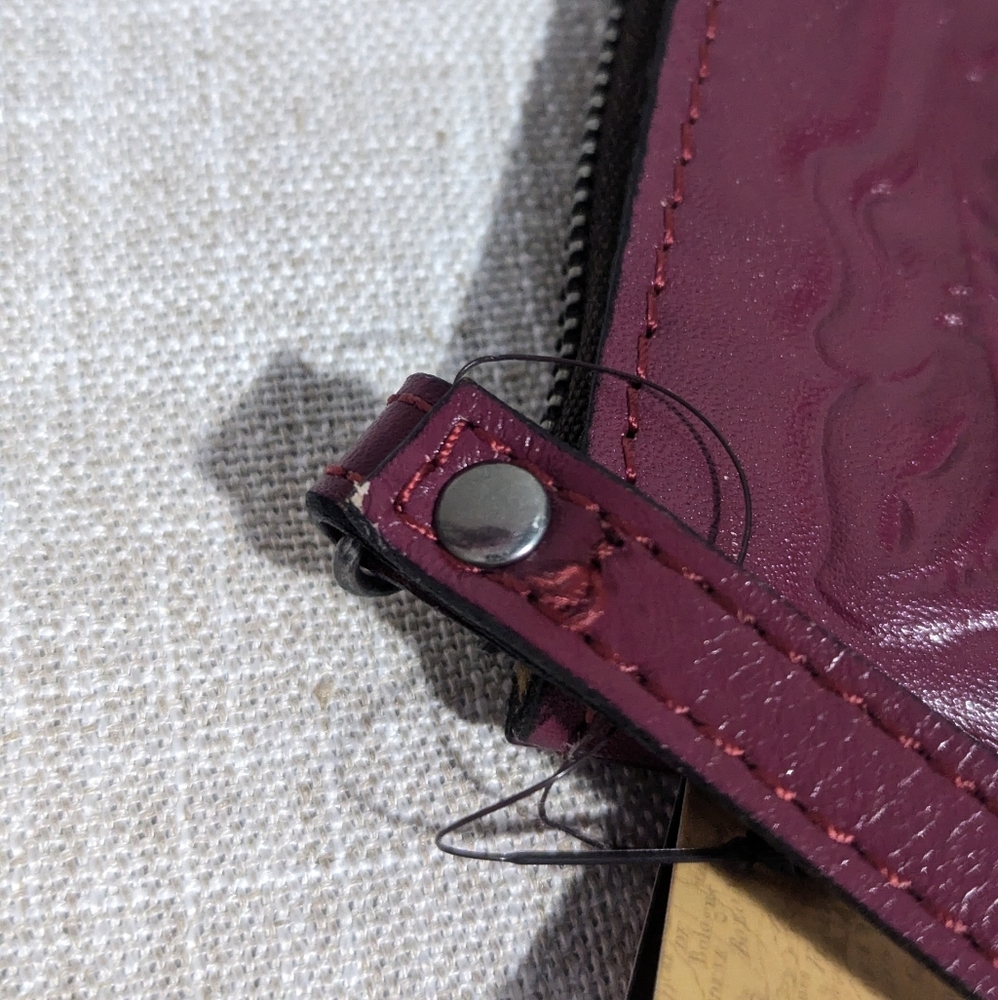 Patricia Nash Cassini Tooled Floral Embossed Clutch Wristlet Magenta - Picture 14 of 16